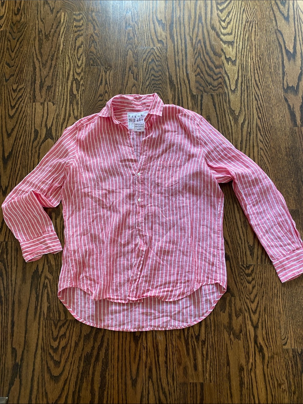 Frank & Eileen Pink and White Striped Kids Button-Down Shirt